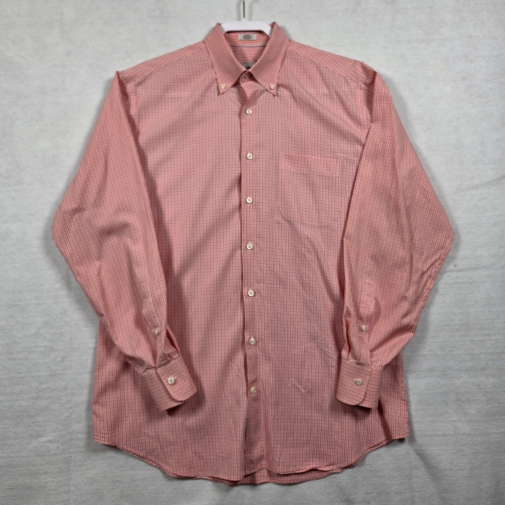 Peter Millar Weekender Finish Shirt Men's Size Large Pink Orange Check